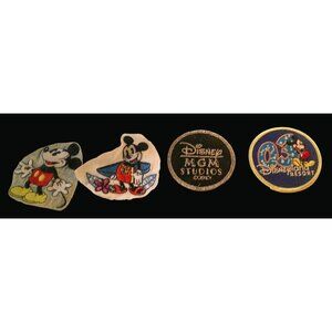 Vintage Disney Mickey Mouse Embroidered Iron-On Patches Lot Of 4 C05 K